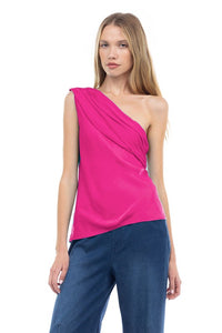 Blusa one shoulder hot pink (NUEVA)