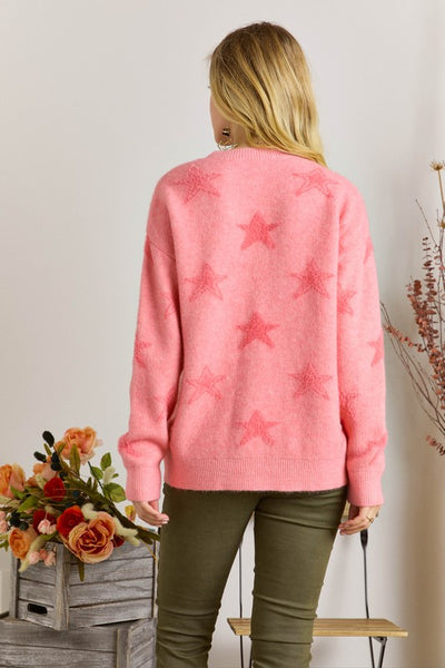 Suéter rosa estrellas (nuevo)