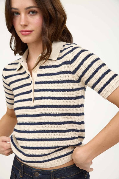 Blusa tipo polo de punto (Nueva)