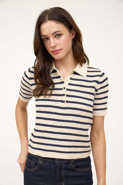 Blusa tipo polo de punto (Nueva)