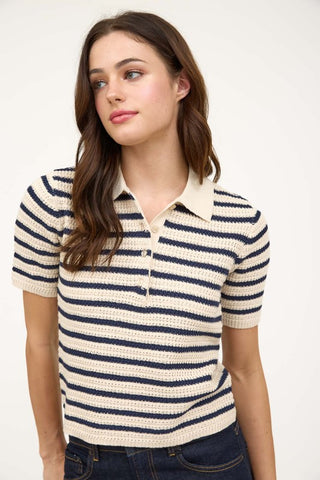Blusa tipo polo de punto (Nueva)