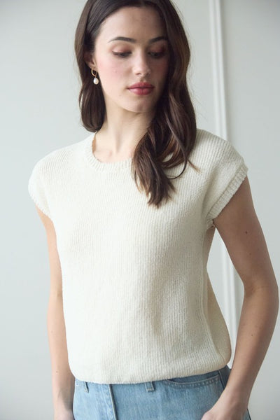 Blusa de punto con moño atrás de organza (Nueva)