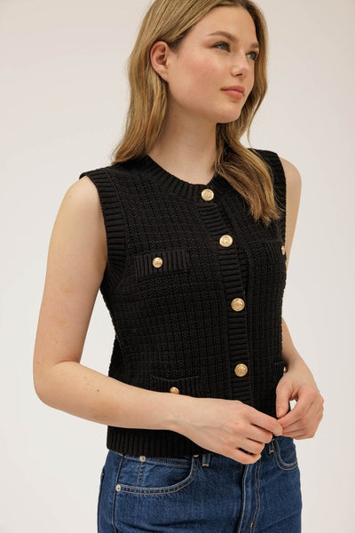 Blusa tipo chaleco con botones (Nueva)