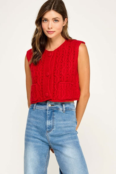 Chaleco crop rojo (Nuevo)