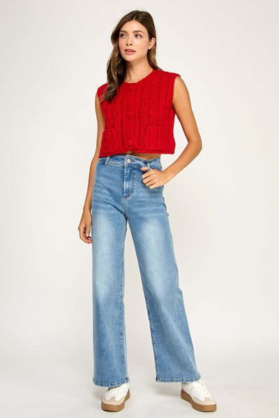 Chaleco crop rojo (Nuevo)