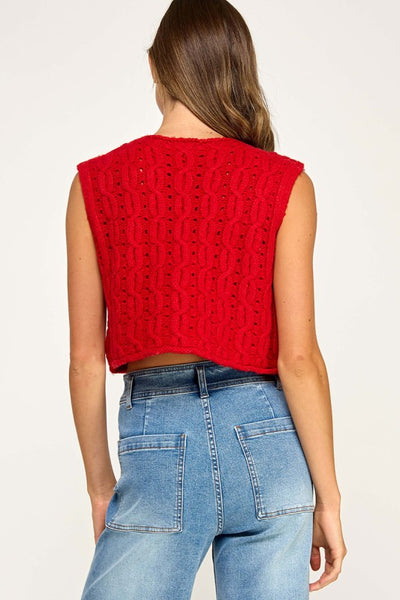 Chaleco crop rojo (Nuevo)