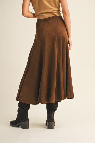 Falda Cafe tipo Gamuza (Nuevo)