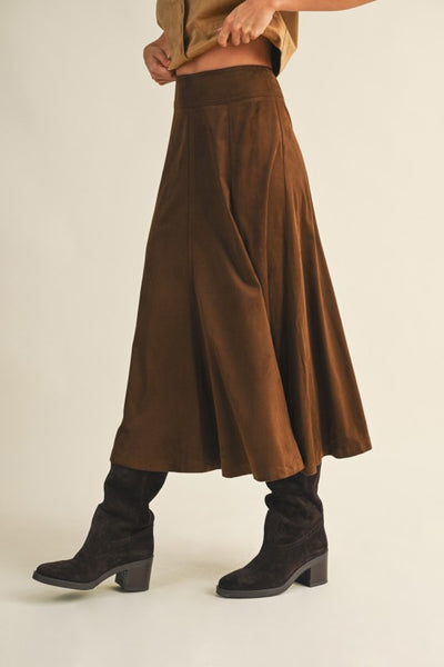 Falda Cafe tipo Gamuza (Nuevo)