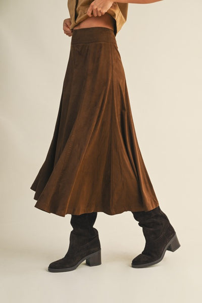 Falda Cafe tipo Gamuza (Nuevo)