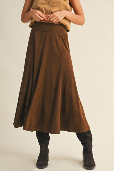 Falda Cafe tipo Gamuza (Nuevo)