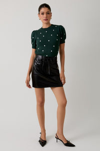 falda negra tipo cuero (Nueva)