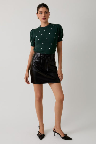 falda negra tipo cuero (Nueva)