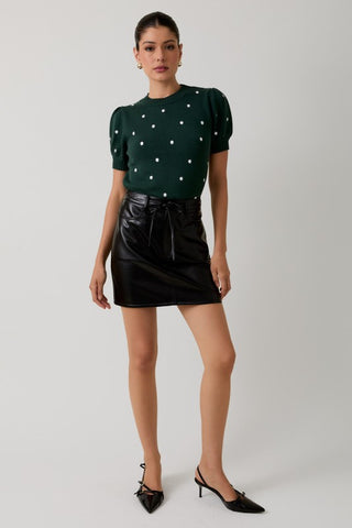 falda negra tipo cuero (Nueva)