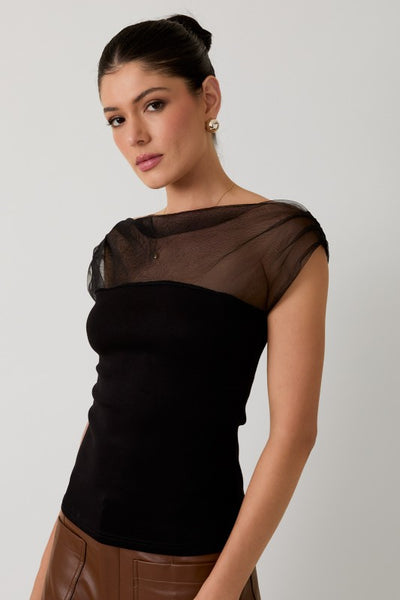 Blusa Negra con Transparencia (Nuevo)