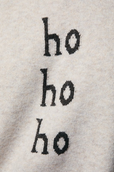 sueter HO HO HO gris (Nuevo)