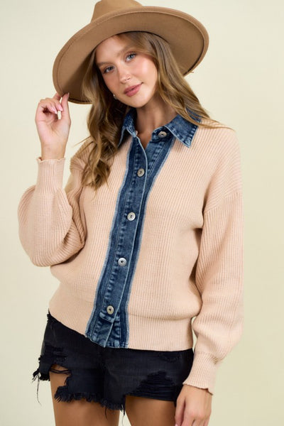 Sueter con Detalles de Mezclilla