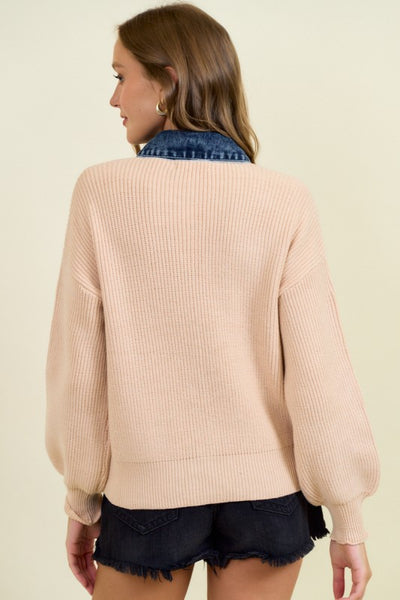Sueter con Detalles de Mezclilla
