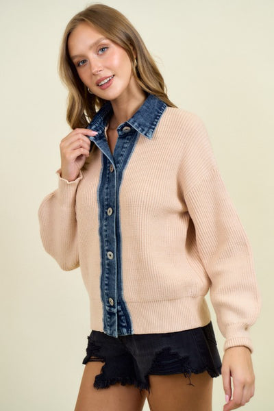 Sueter con Detalles de Mezclilla