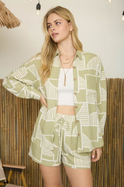 Set de short verde con blanco (NUEVO)