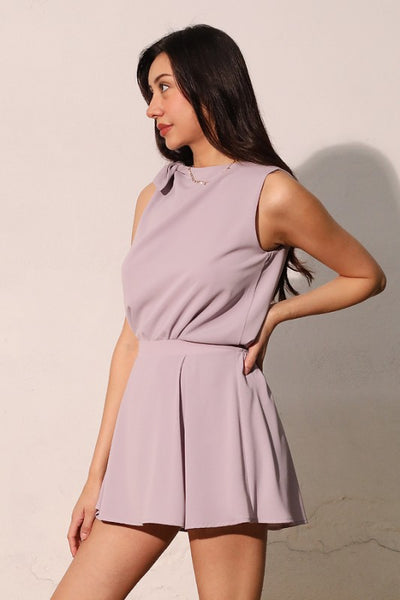 Blusa morada con moño en un hombro (NUEVA)