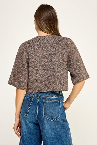 Blusa café con botones (Nuevo)