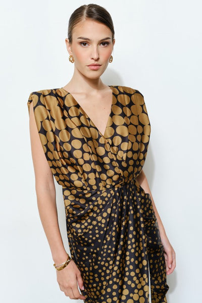 Maxi vestido con puntos verdes (Nuevo)