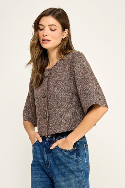 Blusa café con botones (Nuevo)