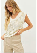 Blusa blanca con brillitos (Nueva)