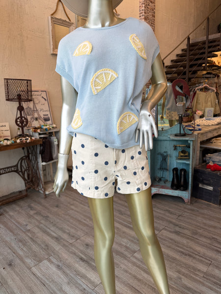 Blusa celeste con limones (Nuevo)