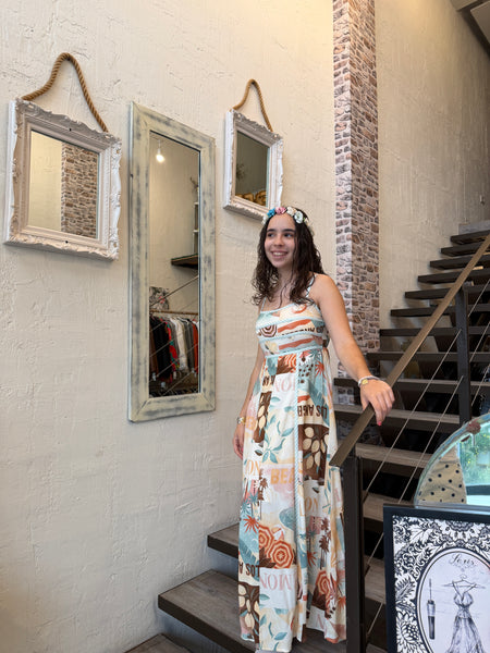 Vestido maxi con estampado (Nuevo)