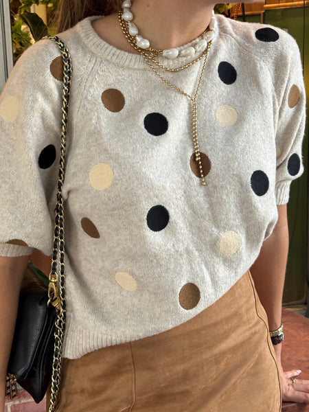 Sueter manga corta Polka dots (NUEVO)