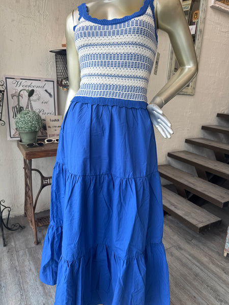 Vestido maxi axul top de rayas (NUEVO)