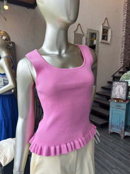 Top Rosa con detalle de holan (NUEVO)