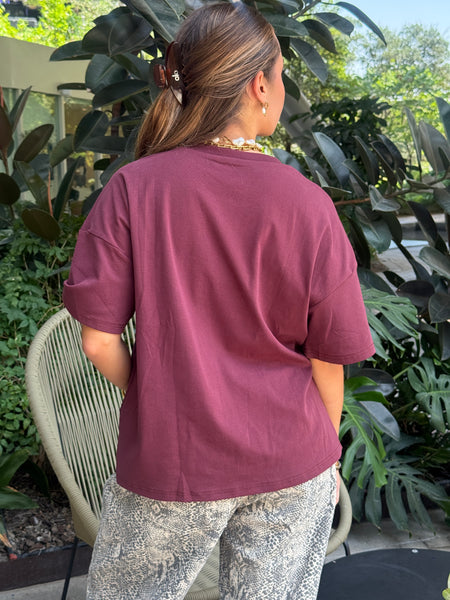 Camisa color vino con detalle dorado (NUEVO)