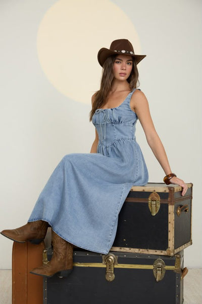 Vestido maxi de mezclilla (Nuevo)