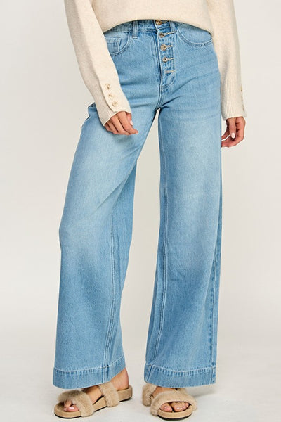 Jeans high waist con botones dorados (Nuevo)