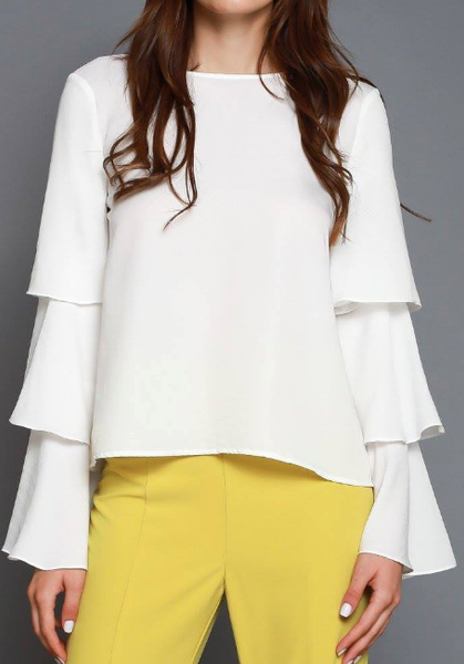 Blusa manga larga con olanes hotsell