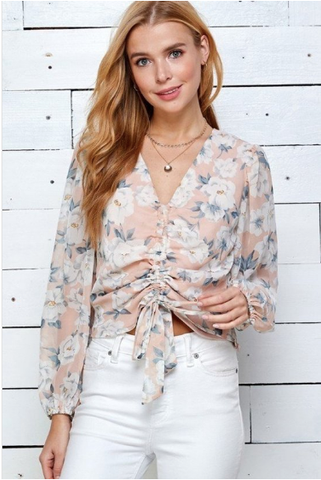 Blusa manga larga de flores