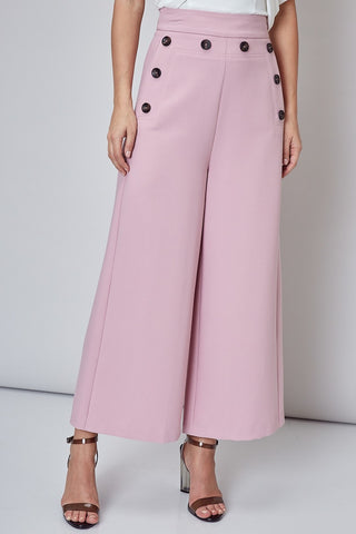 Pantalones anchos rosa claro